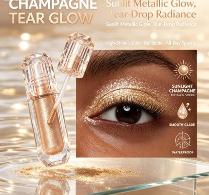 Creamy Glitter Highlighter Stick - Long-Lasting Shimmer Glow for Eyeshadow, Cheekbones & Body