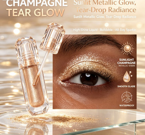 Creamy Glitter Highlighter Stick - Long-Lasting Shimmer Glow for Eyeshadow, Cheekbones & Body