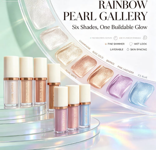 Metallic Liquid Highlighter Drops - Waterproof & Sweatproof Face & Body Glow Makeup in 6 Shades