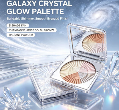 Multi-Shade Glow Highlighter Powder Palette - Ultra-Shimmer Face Illuminator & Makeup