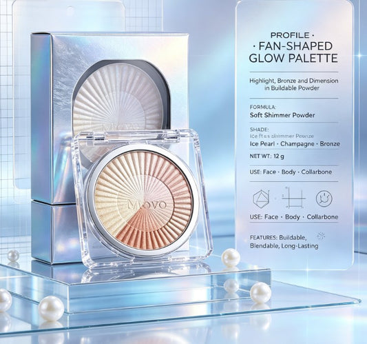 Multi-Shade Glow Highlighter Powder Palette - Ultra-Shimmer Face Illuminator & Makeup