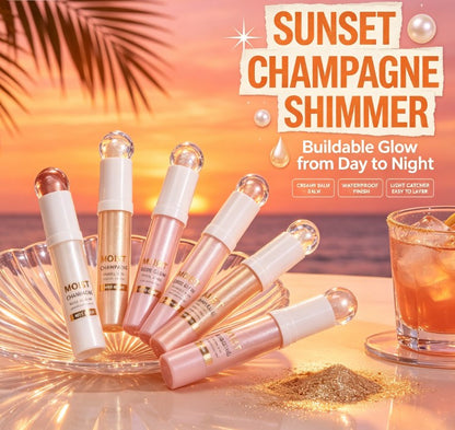 Shimmer Makeup Highlighter Stick - High Gloss Face Contour & Instant Brightening Glow for Parties & Festivals
