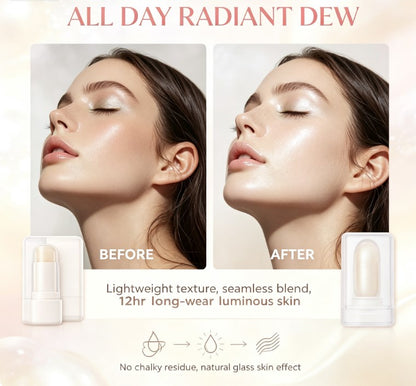 Sweatproof Water Glow Highlighter Stick - Creamy Dewy Makeup for Face Contour in Purple, Pink & White