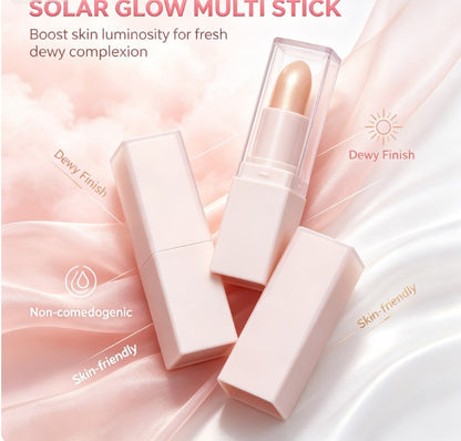 Sweatproof Water Glow Highlighter Stick - Creamy Dewy Makeup for Face Contour in Purple, Pink & White