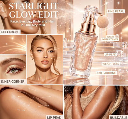 Ultimate Radiance Glitter Powder Palette - Long-Lasting Shimmer Illuminator for Parties & Photoshoots