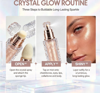 Ultimate Radiance Glitter Powder Palette - Long-Lasting Shimmer Illuminator for Parties & Photoshoots